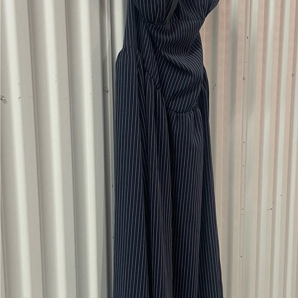 Jayla Pinstripe Halter Maxi Dress - Navy/combo  Size L - Picture 7 of 7